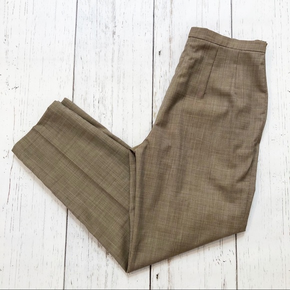 MaxMara brown high rise dress slacks/pants wool 8
